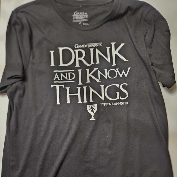 Game Of Thrones T-Shirt Mens 3XL Black Grey Graphic Tyrion Lannister Quote‎ Tee - Picture 2 of 7